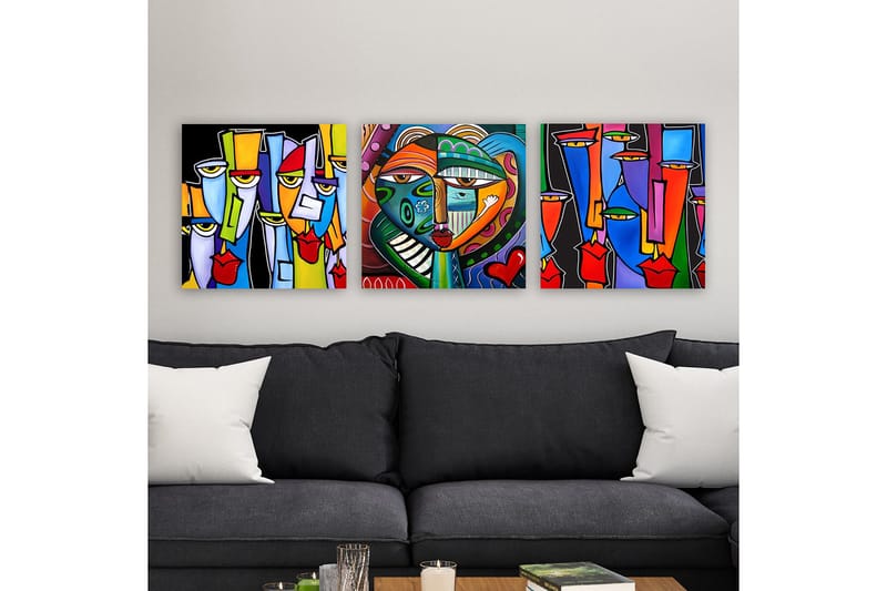Canvastaulu VP Spain 3-pak Monivärinen - 30x30 cm - Sisustustuotteet - Taulu & taide - Canvas-taulu