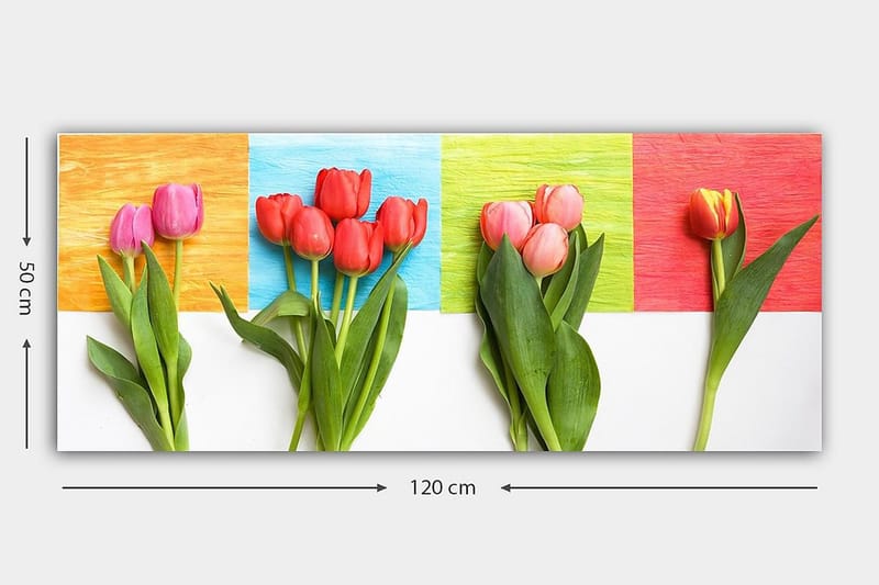 Canvastaulu YTY Floral & Botanical Monivärinen - 120x50 cm - Sisustustuotteet - Taulu & taide - Canvas-taulu