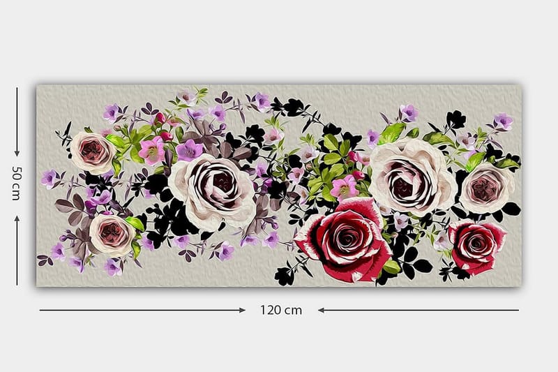 Canvastaulu YTY Floral & Botanical Monivärinen - 120x50 cm - Sisustustuotteet - Taulu & taide - Canvas-taulu