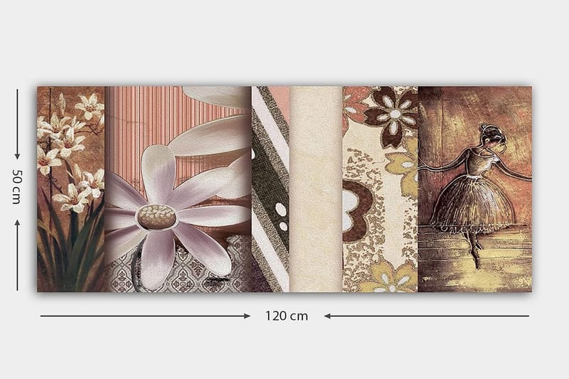 Canvastaulu YTY Floral & Botanical Monivärinen - 120x50 cm - Sisustustuotteet - Taulu & taide - Canvas-taulu
