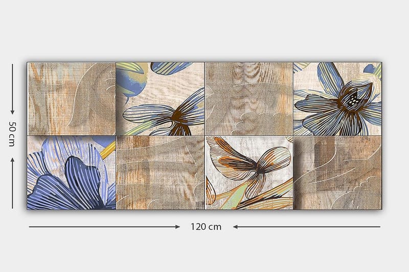 Canvastaulu YTY Floral & Botanical Monivärinen - 120x50 cm - Sisustustuotteet - Taulu & taide - Canvas-taulu