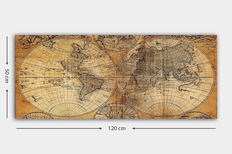 Canvastaulu YTY Map Monivärinen - 120x50 cm - Sisustustuotteet - Taulu & taide - Canvas-taulu
