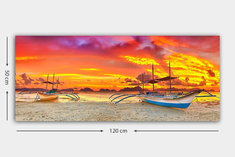 Canvastaulu YTY Nautical & Beach Monivärinen - 120x50 cm - Sisustustuotteet - Taulu & taide - Canvas-taulu