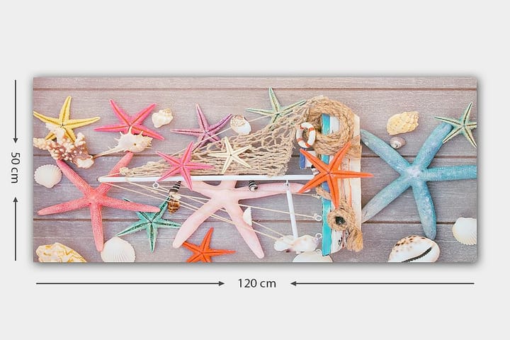 Canvastaulu YTY Nautical & Beach Monivärinen - 120x50 cm - Canvas-taulu - Seinäkoristeet