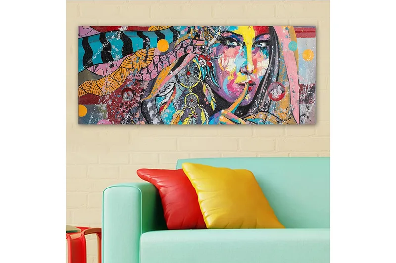 Canvastaulu YTY People Monivärinen - 120x50 cm - Sisustustuotteet - Taulu & taide - Canvas-taulu