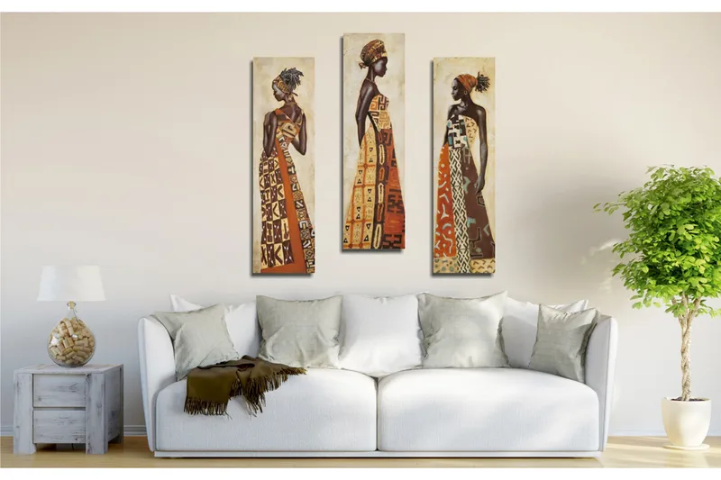 Koristeellinen Canvas Taulu (3 osaa) - Sisustustuotteet - Taulu & taide - Canvas-taulu