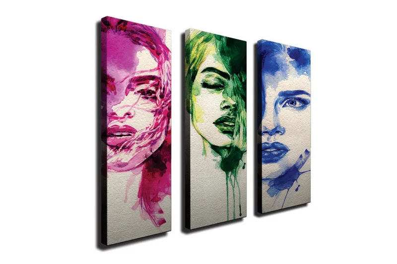 Koristeellinen Canvas Taulu (3 osaa) - Sisustustuotteet - Taulu & taide - Canvas-taulu