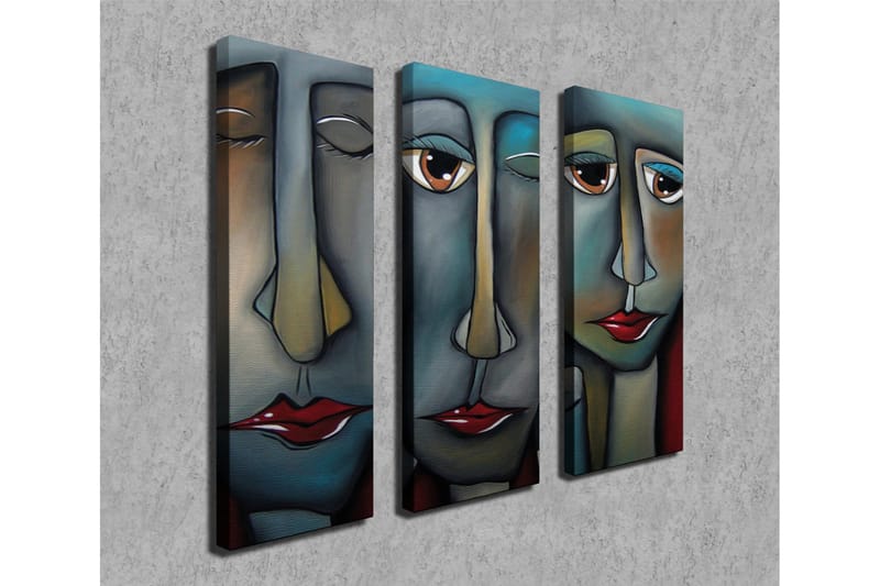 Koristeellinen Canvas Taulu (3 osaa) - Sisustustuotteet - Taulu & taide - Canvas-taulu