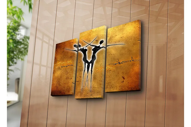 Koristeellinen Canvas Taulu (3 osaa) - Sisustustuotteet - Taulu & taide - Canvas-taulu