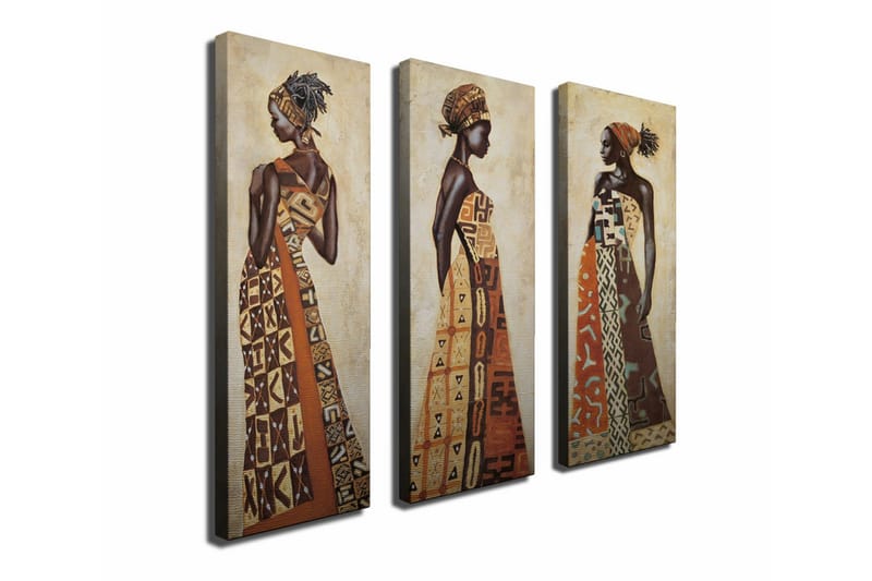 Koristeellinen Canvas Taulu (3 osaa) - Sisustustuotteet - Taulu & taide - Canvas-taulu