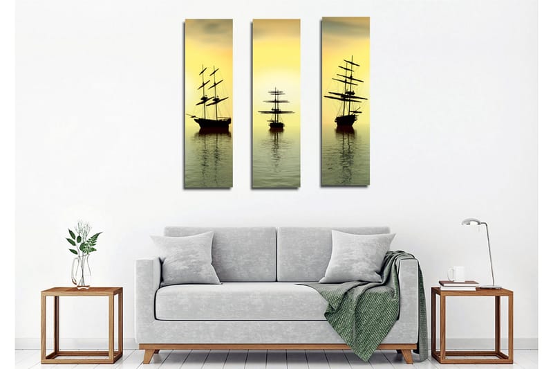 Koristeellinen Canvas Taulu (3 osaa) - Sisustustuotteet - Taulu & taide - Canvas-taulu