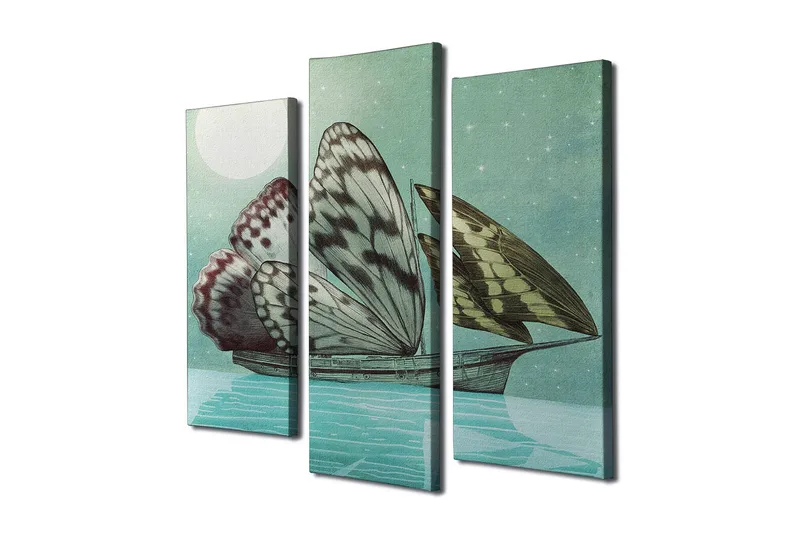 Koristeellinen Canvas Taulu (3 osaa) - Sisustustuotteet - Taulu & taide - Canvas-taulu