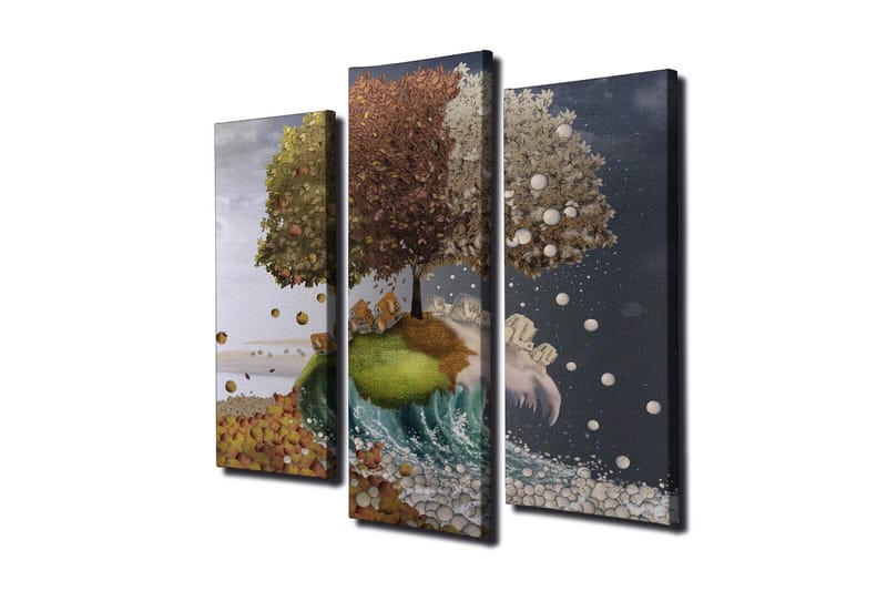 Koristeellinen Canvas Taulu (3 osaa) - Sisustustuotteet - Taulu & taide - Canvas-taulu