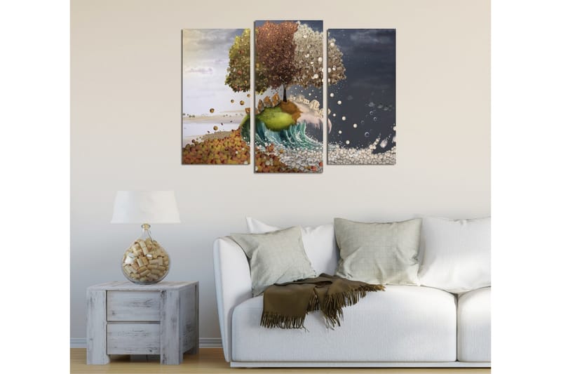 Koristeellinen Canvas Taulu (3 osaa) - Sisustustuotteet - Taulu & taide - Canvas-taulu