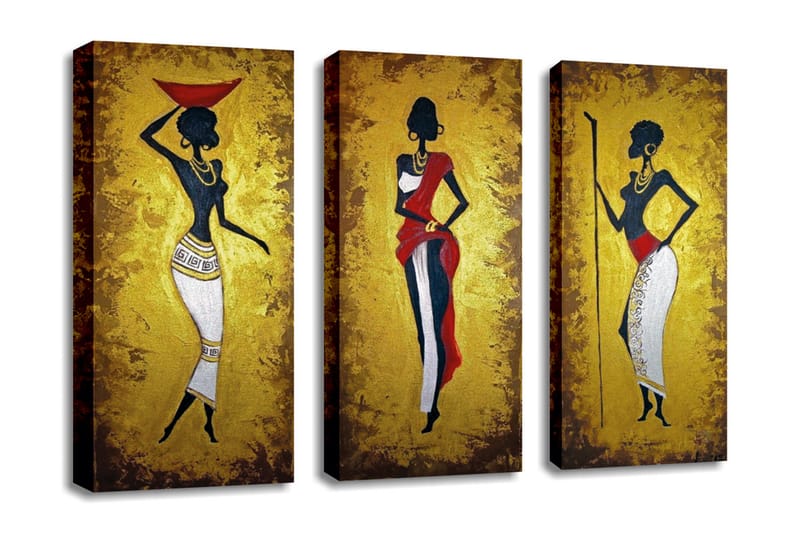 Koristeellinen Canvas Taulu (3 osaa) - Sisustustuotteet - Taulu & taide - Canvas-taulu