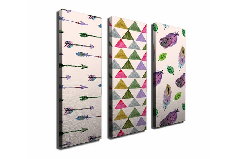 Koristeellinen Canvas Taulu (3 osaa) - Sisustustuotteet - Taulu & taide - Canvas-taulu