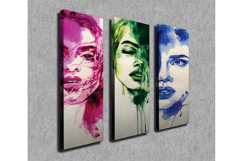 Koristeellinen Canvas Taulu (3 osaa) - Sisustustuotteet - Taulu & taide - Canvas-taulu