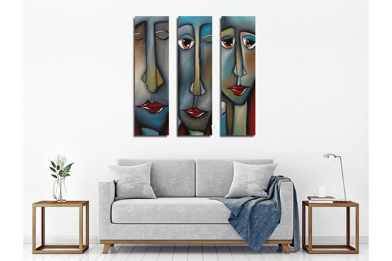 Koristeellinen Canvas Taulu (3 osaa) - Sisustustuotteet - Taulu & taide - Canvas-taulu