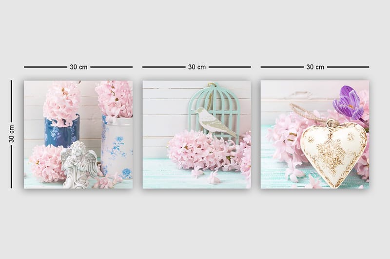 Koristeellinen Canvastaulu 3-os 30x30 cm - Monivärinen - Sisustustuotteet - Taulu & taide - Canvas-taulu