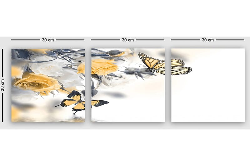 Koristeellinen Canvastaulu 3-os 30x30 cm - Monivärinen - Sisustustuotteet - Taulu & taide - Canvas-taulu