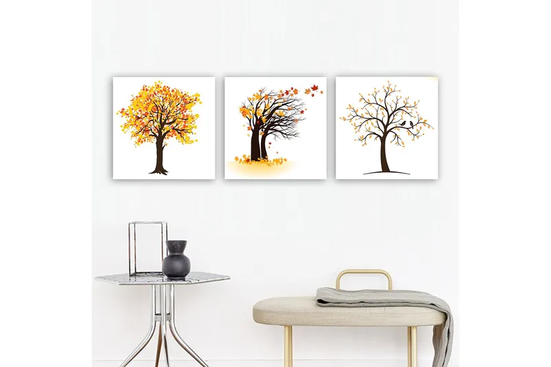 Koristeellinen Canvastaulu 3-os 30x30 cm, Monivärinen