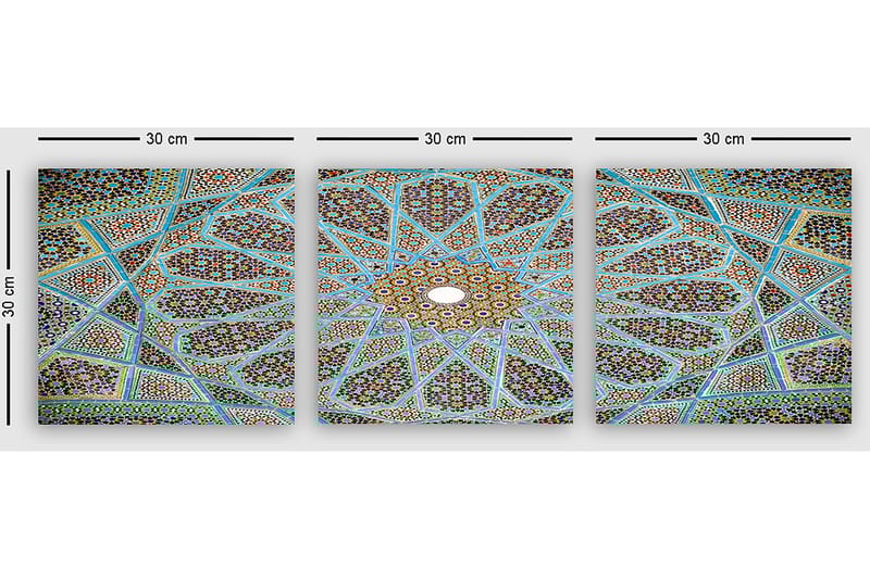 Koristeellinen Canvastaulu 3-os 30x30 cm - Monivärinen - Sisustustuotteet - Taulu & taide - Canvas-taulu