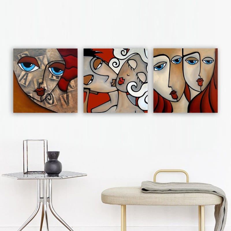 Koristeellinen Canvastaulu 3-os 30x30 cm - Monivärinen - Sisustustuotteet - Taulu & taide - Canvas-taulu