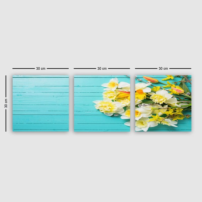 Koristeellinen Canvastaulu 3-os 30x30 cm, Monivärinen