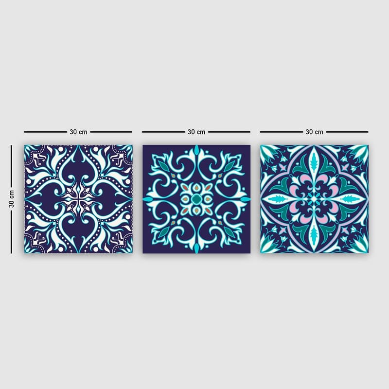 Koristeellinen Canvastaulu 3-os 30x30 cm, Monivärinen