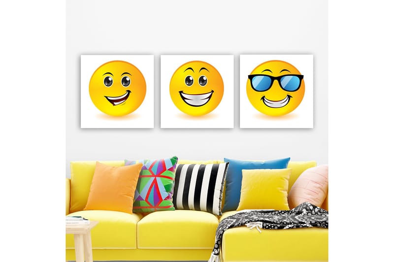 Koristeellinen Canvastaulu 3-os 30x30 cm, Monivärinen