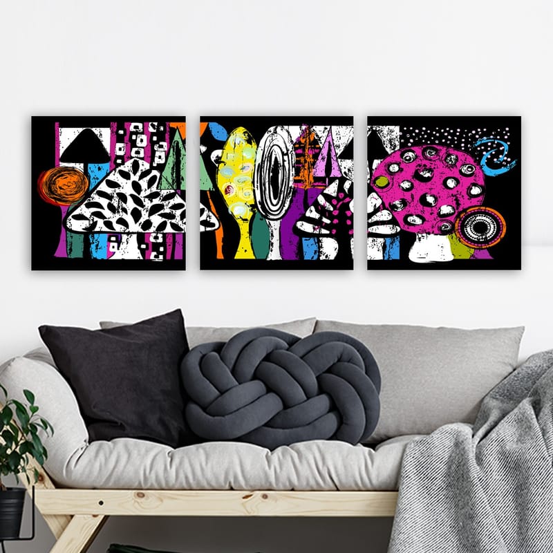Koristeellinen Canvastaulu 3-os 30x30 cm - Monivärinen - Sisustustuotteet - Taulu & taide - Canvas-taulu