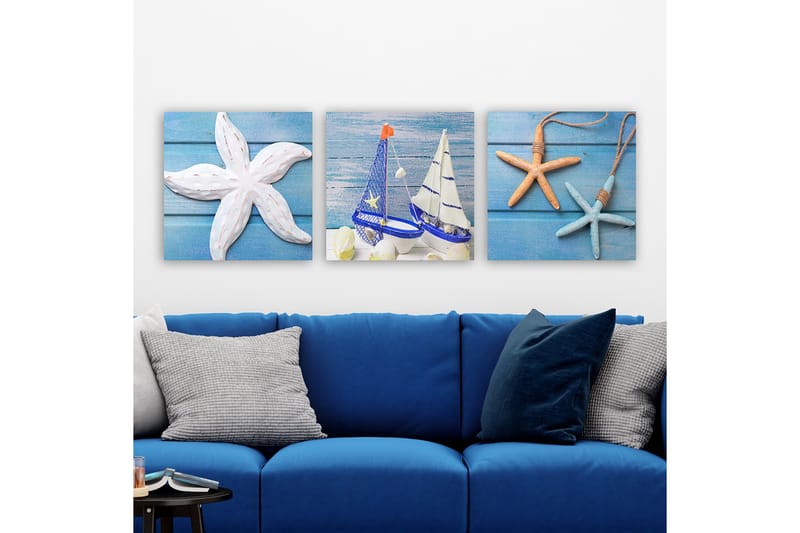 Koristeellinen Canvastaulu 3-os 30x30 cm - Monivärinen - Sisustustuotteet - Taulu & taide - Canvas-taulu