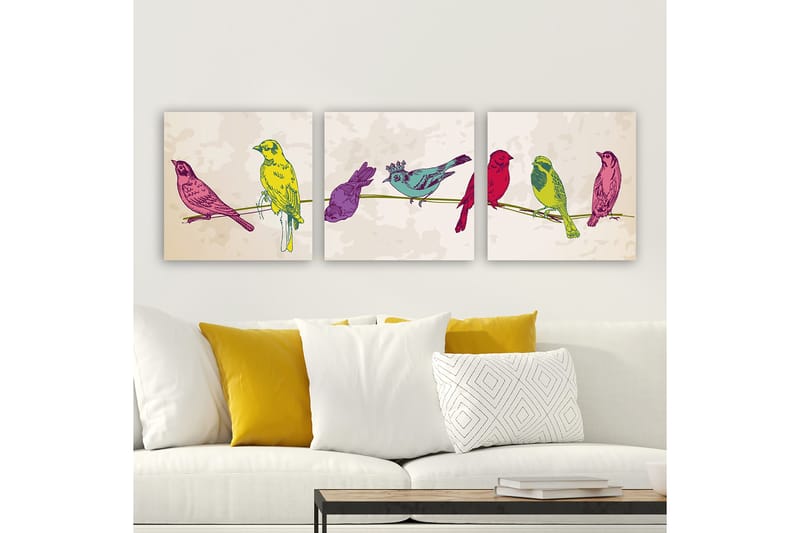 Koristeellinen Canvastaulu 3-os 30x30 cm - Monivärinen - Sisustustuotteet - Taulu & taide - Canvas-taulu