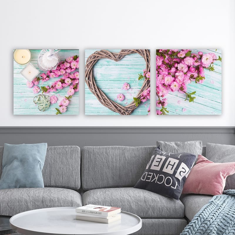 Koristeellinen Canvastaulu 3-os 30x30 cm - Monivärinen - Sisustustuotteet - Taulu & taide - Canvas-taulu