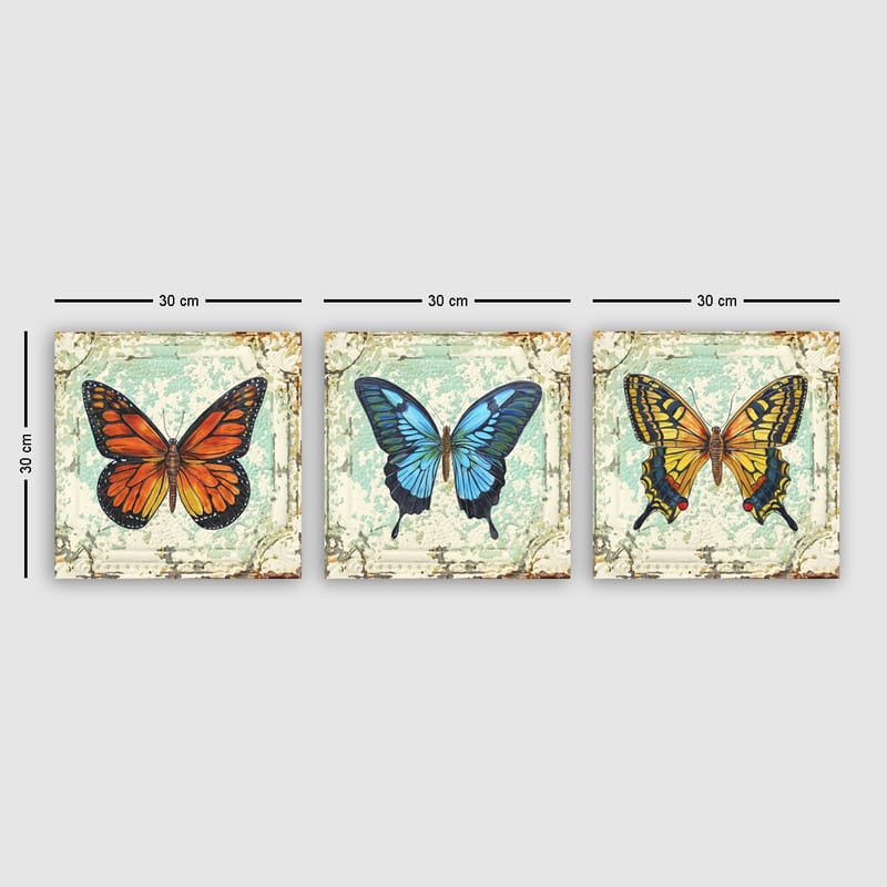 Koristeellinen Canvastaulu 3-os 30x30 cm - Monivärinen - Sisustustuotteet - Taulu & taide - Canvas-taulu