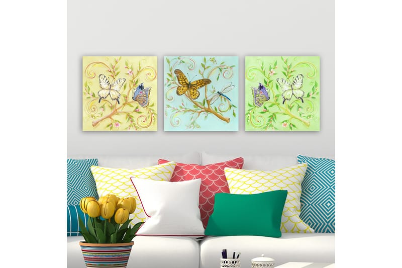 Koristeellinen Canvastaulu 3-os 30x30 cm - Monivärinen - Sisustustuotteet - Taulu & taide - Canvas-taulu