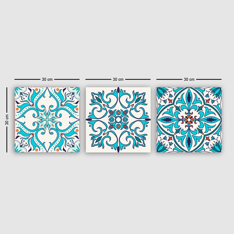 Koristeellinen Canvastaulu 3-os 30x30 cm - Monivärinen - Sisustustuotteet - Taulu & taide - Canvas-taulu