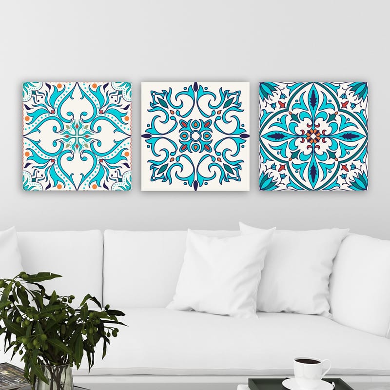 Koristeellinen Canvastaulu 3-os 30x30 cm - Monivärinen - Sisustustuotteet - Taulu & taide - Canvas-taulu