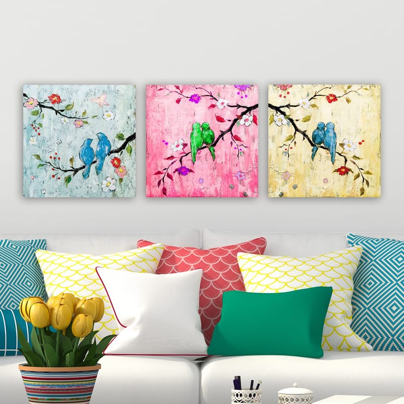 Koristeellinen Canvastaulu 3-os 30x30 cm - Monivärinen - Sisustustuotteet - Taulu & taide - Canvas-taulu