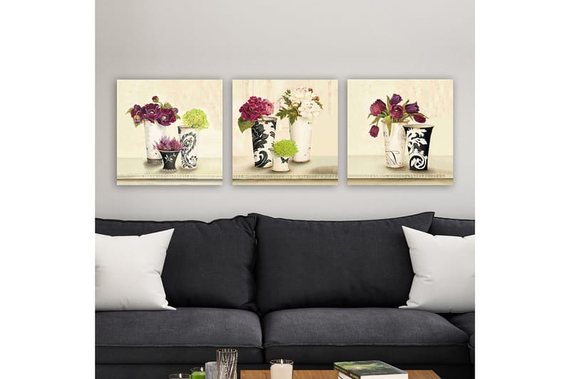 Koristeellinen Canvastaulu 3-os 30x30 cm - Monivärinen - Sisustustuotteet - Taulu & taide - Canvas-taulu