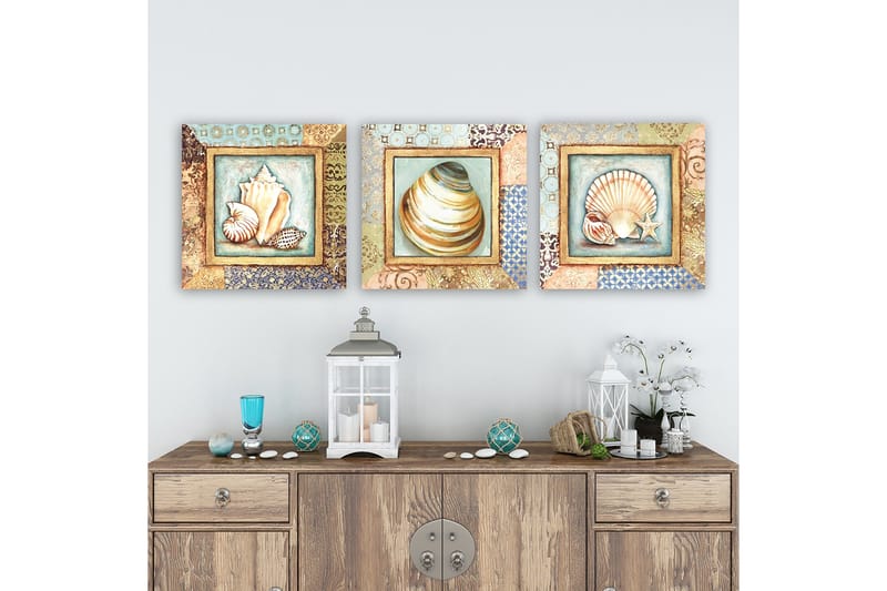 Koristeellinen Canvastaulu 3-os 30x30 cm - Monivärinen - Sisustustuotteet - Taulu & taide - Canvas-taulu