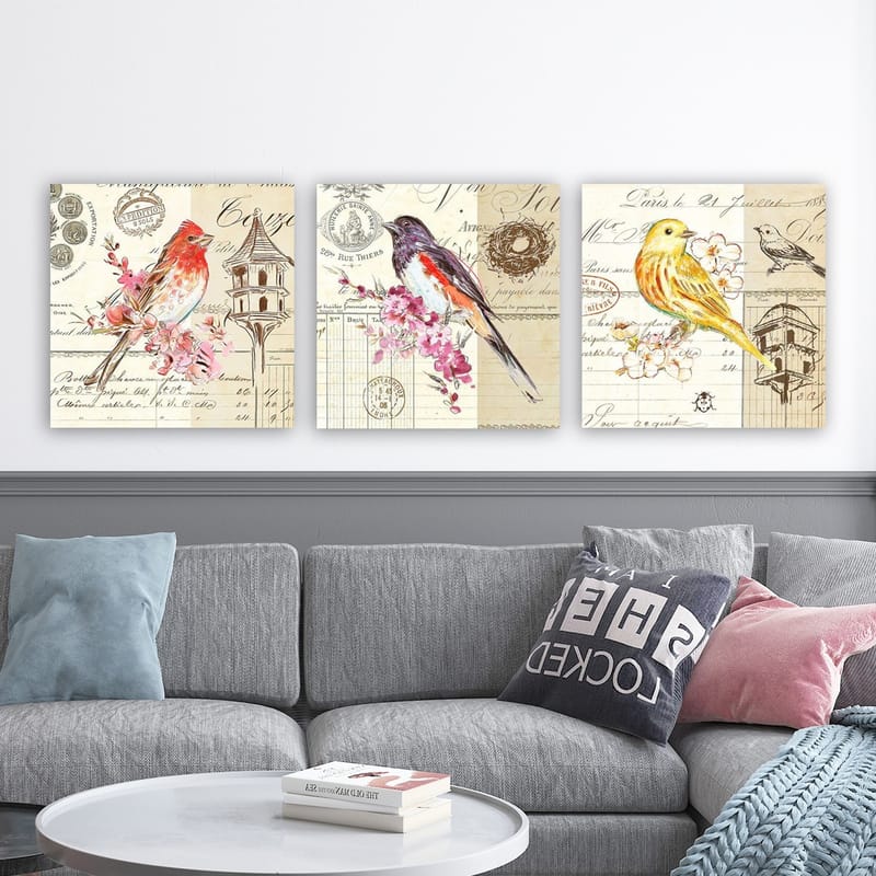 Koristeellinen Canvastaulu 3-os 30x30 cm - Monivärinen - Sisustustuotteet - Taulu & taide - Canvas-taulu