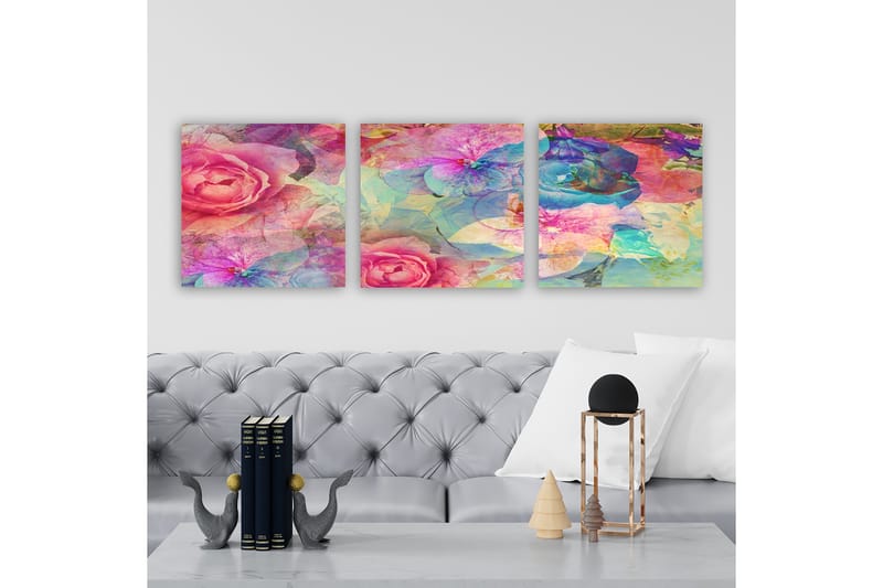Koristeellinen Canvastaulu 3-os 30x30 cm - Monivärinen - Sisustustuotteet - Taulu & taide - Canvas-taulu