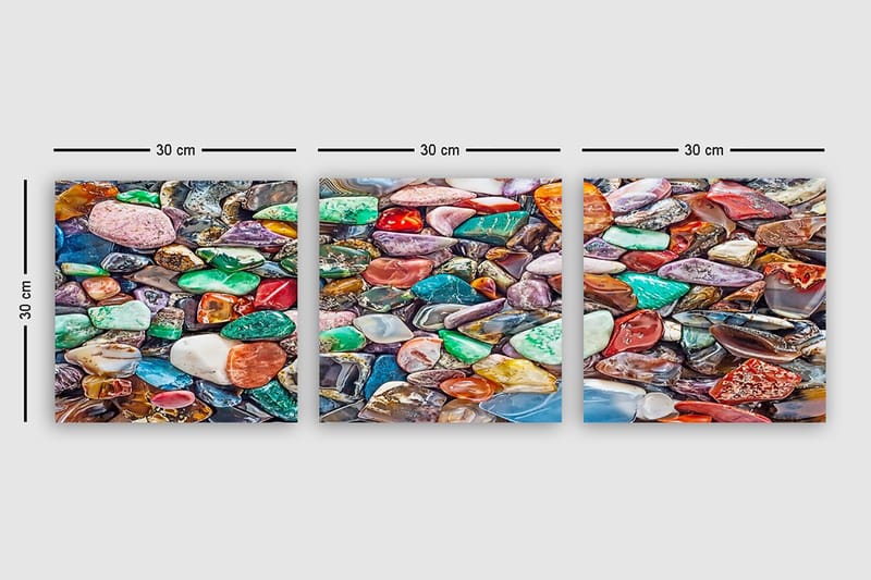 Koristeellinen Canvastaulu 3-os 30x30 cm - Monivärinen - Sisustustuotteet - Taulu & taide - Canvas-taulu
