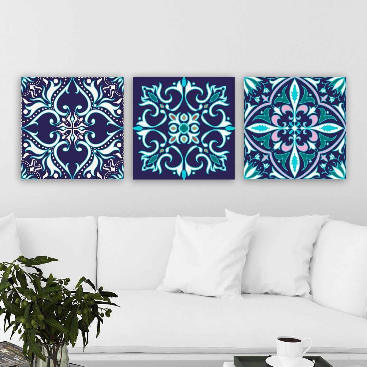 Koristeellinen Canvastaulu 3-os 30x30 cm - Monivärinen - Sisustustuotteet - Taulu & taide - Canvas-taulu