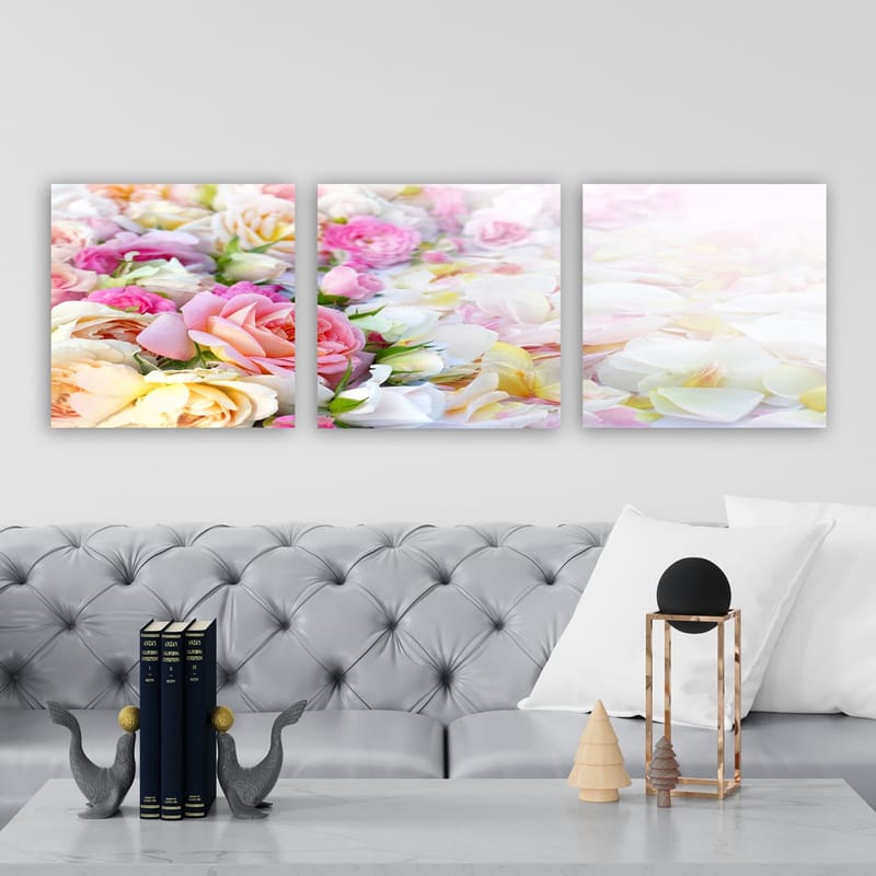 Koristeellinen Canvastaulu 3-os 30x30 cm - Monivärinen - Sisustustuotteet - Taulu & taide - Canvas-taulu