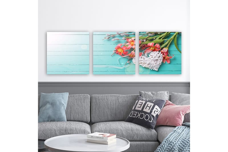 Koristeellinen Canvastaulu 3-os 30x30 cm - Monivärinen - Sisustustuotteet - Taulu & taide - Canvas-taulu