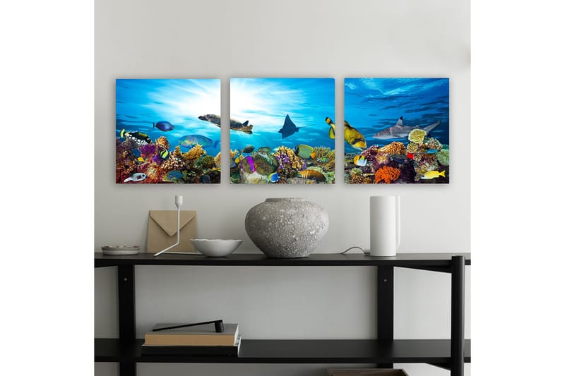 Koristeellinen Canvastaulu 3-os 30x30 cm - Monivärinen - Sisustustuotteet - Taulu & taide - Canvas-taulu