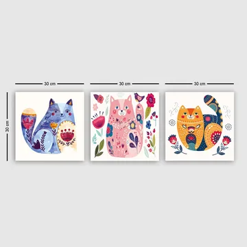 Koristeellinen Canvastaulu 3-os 30x30 cm - Monivärinen - Sisustustuotteet - Taulu & taide - Canvas-taulu