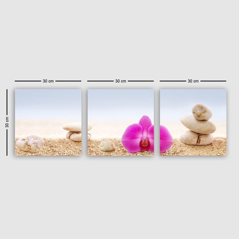 Koristeellinen Canvastaulu 3-os 30x30 cm - Monivärinen - Sisustustuotteet - Taulu & taide - Canvas-taulu